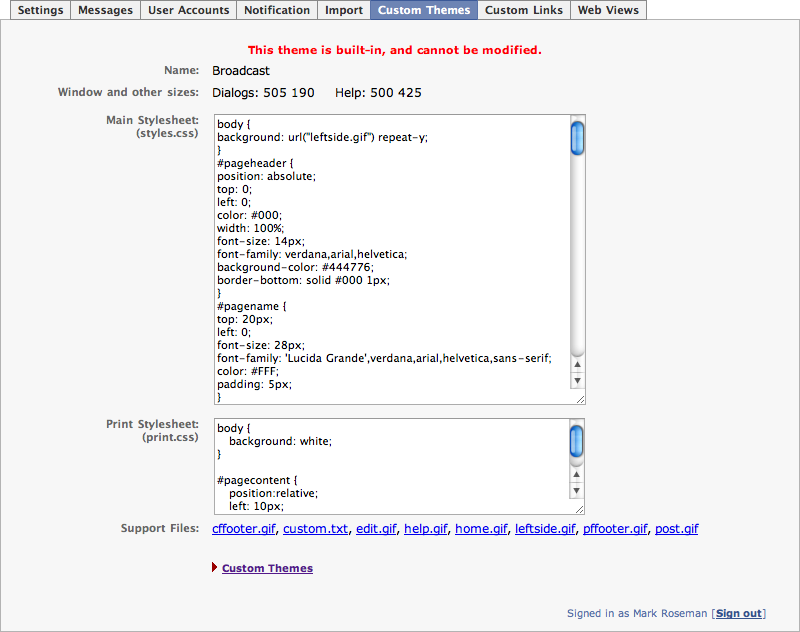 Themes Editor